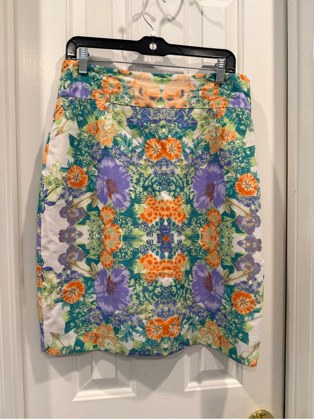 ANTONIO MELANI Floral Pencil Skirt - Purple, Orange, Green, White